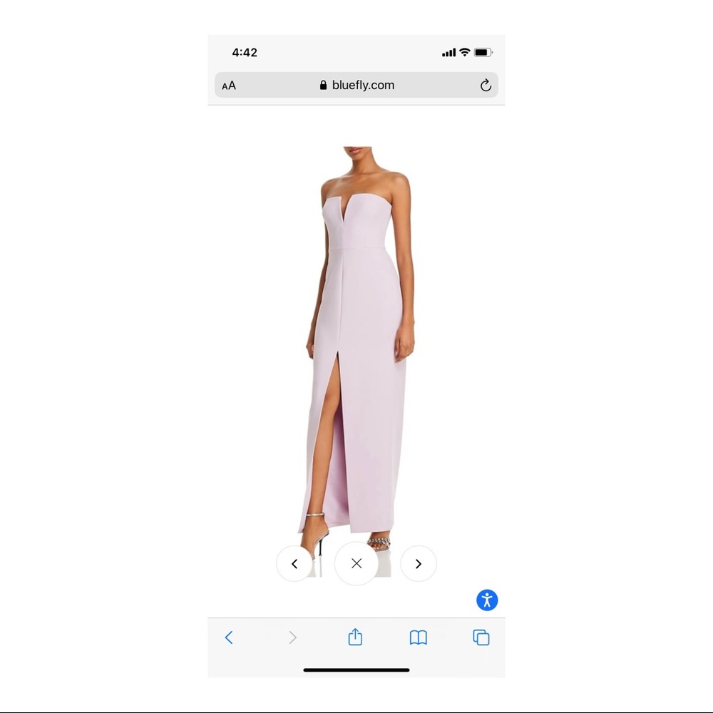 NWT BCBGmaxazria Strapless Crepe Gown Lavender